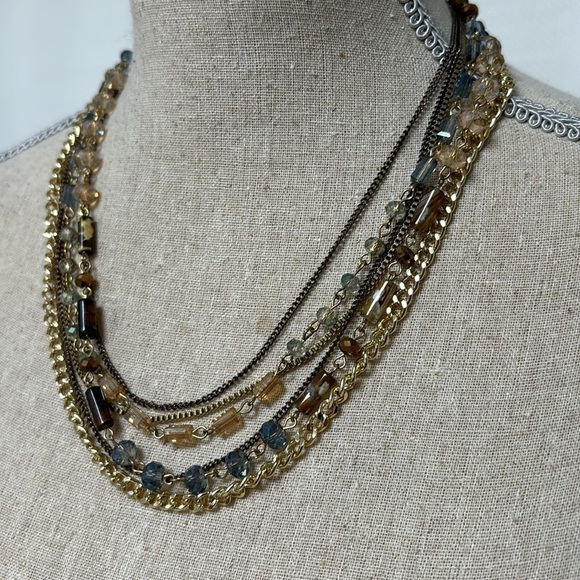 Multi coloured beaded layered necklace - Picture 2 of 8